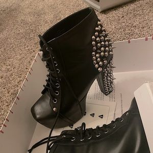 Jeffrey Campbell studded ankle boot heels
